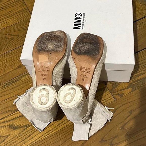 MM6 Maison Margiela off white reversed Anatomic Boots - Picture 4 of 5